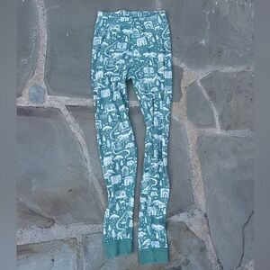 Hanna Andersson Teal Graphic Print Leggings
